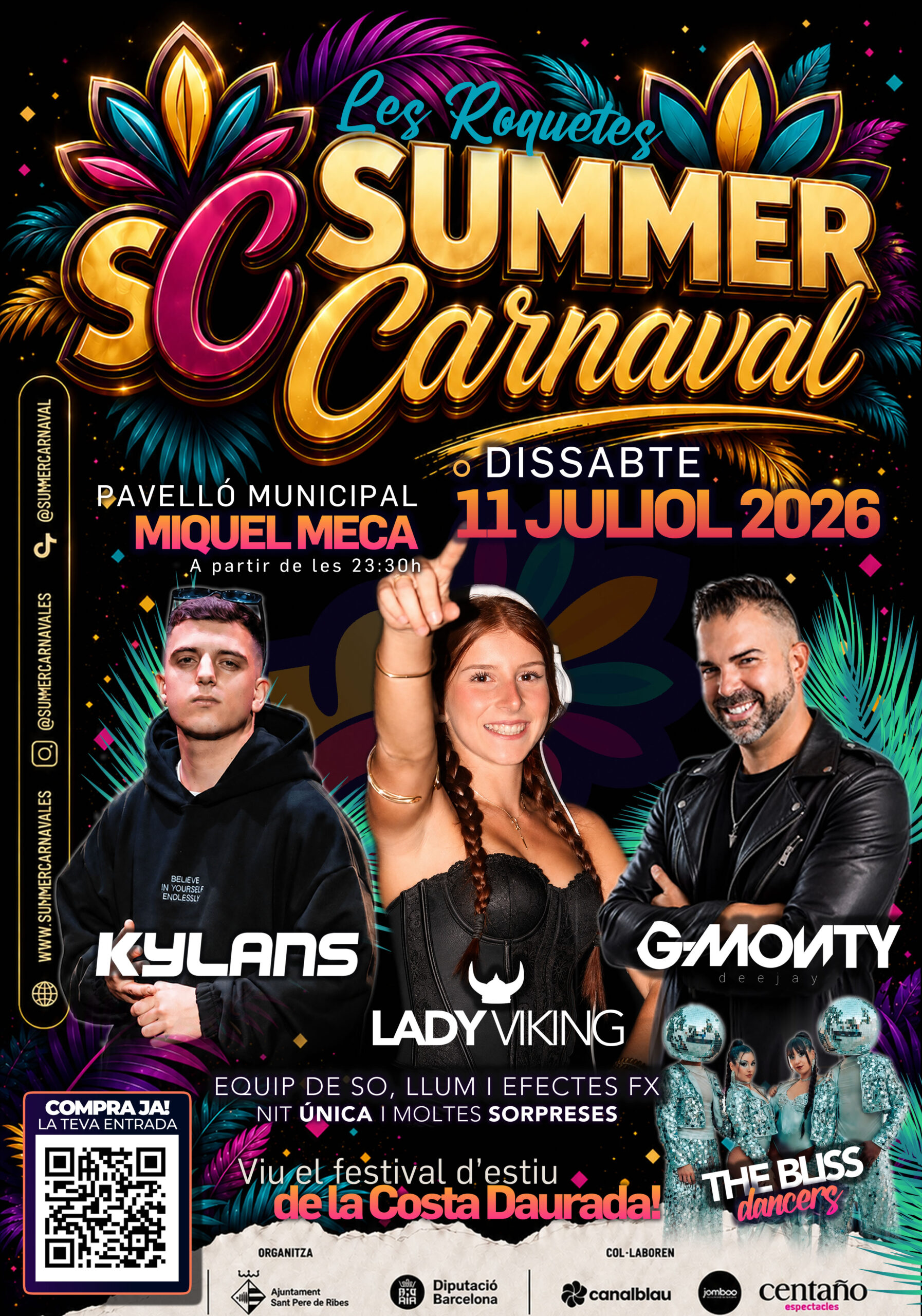 Cartell Nit de Festa Dissabte 11 de juliol Summer Carnaval 2026