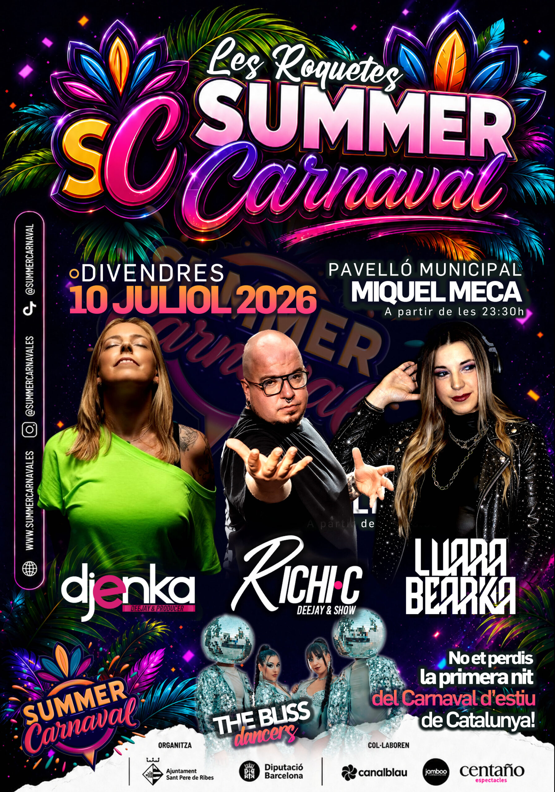 Cartell Festa Jove Divendres 10 de juliol Summer Carnaval 2026